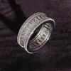 European & American Retro Luxury Women's Zircon Ring, Gold-Plated Silver with Full Diamond Detail - R5389