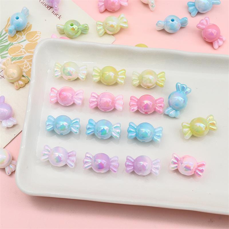 Gradient Plated Acrylic Beads for DIY Candy Bracelets, Necklaces, and Hand Chains.