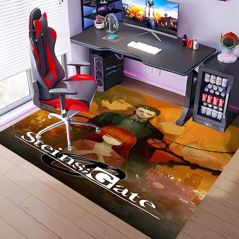 Steins;Gate -Themed Entrance Mat,Non-Slip Mat Area Rug,Room Decor,Outdoor Decor,Kitchen Rug,Doormat - Machine Washable,Easy to Clean