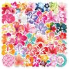 50/100 Stück Hawaiianische Hibiskusblüten Aufkleber Wasserdicht Dekoration Surfbrett Wasserbecher Hut Skateboard Gitarre Glas