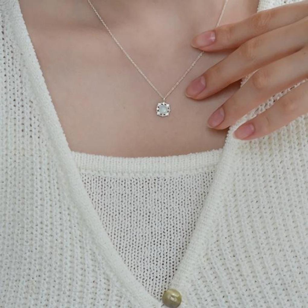 Women's Accessories Daily Raw Stone Cubic Necklace