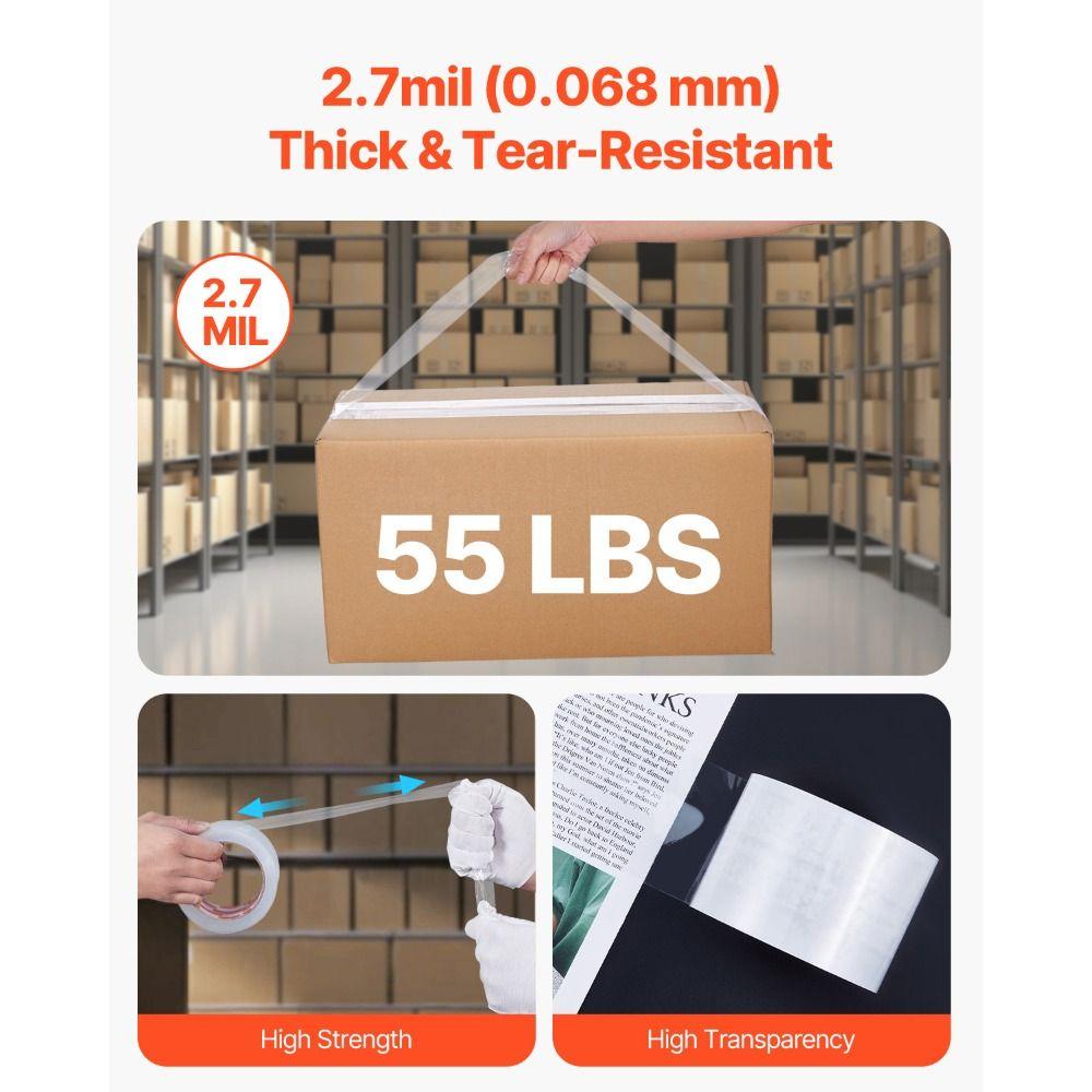 Tear-Resistant Transparent Packaging Tape 100/150m Clear Packing Tape  Express Packing