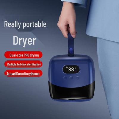 Compact Smart Clothes Dryer with Sterilization & Mite Removal - Foldable Hot Air Circulation for Home & Travel