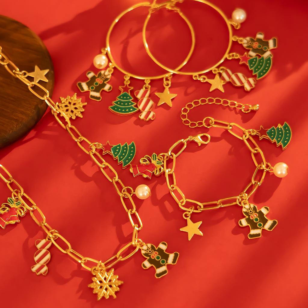 Christmas bells, Christmas trees, fringed pendants, necklaces, versatile holiday candy necklaces, women