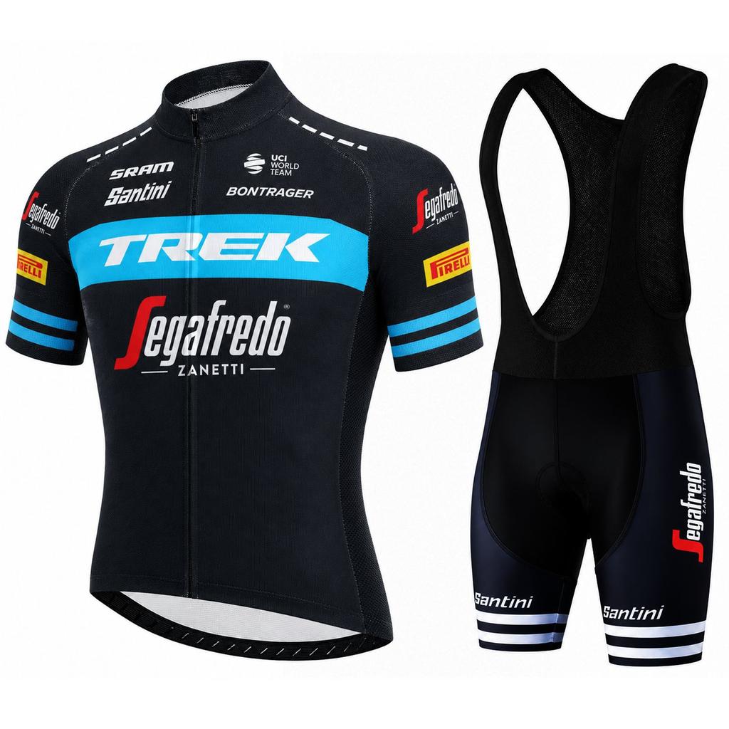 Short Sleeve Cycling Suit Men's Strap Cycling Pants Sweat-absorbing and Breathable Cycling Suit