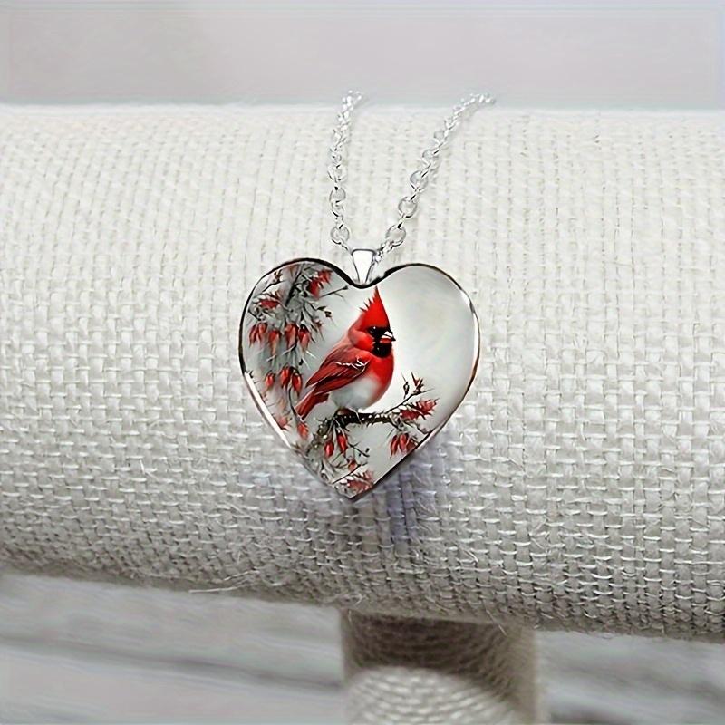 Elegant Love Bird Pendant Necklace - Y2K Inspired Red Bishop Bird Jewelry for Men & Women, Perfect Birthday or Anniversary Gift