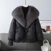 Mode Winterjacke Damen Parkas Koreanisch Großer Fellkragen Dicke Daunen Baumwolljacke Damen Kurzer Mantel Warme Oberbekleidung Oberteile