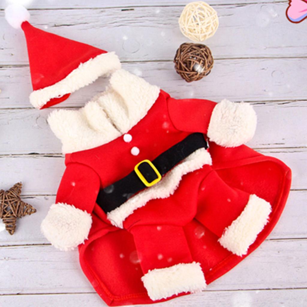 Santa Clause Suit Red Hat & Jackets Fashion Cat Dog Plush Costume Pet Supplies