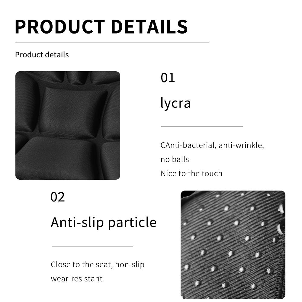 Universal Motorcycle Seat Cushion 3D 2 Pack Front+Rear Anti Slip Comfort Seat Cover Motorbike Pressure Relief Ride Seat Pad
