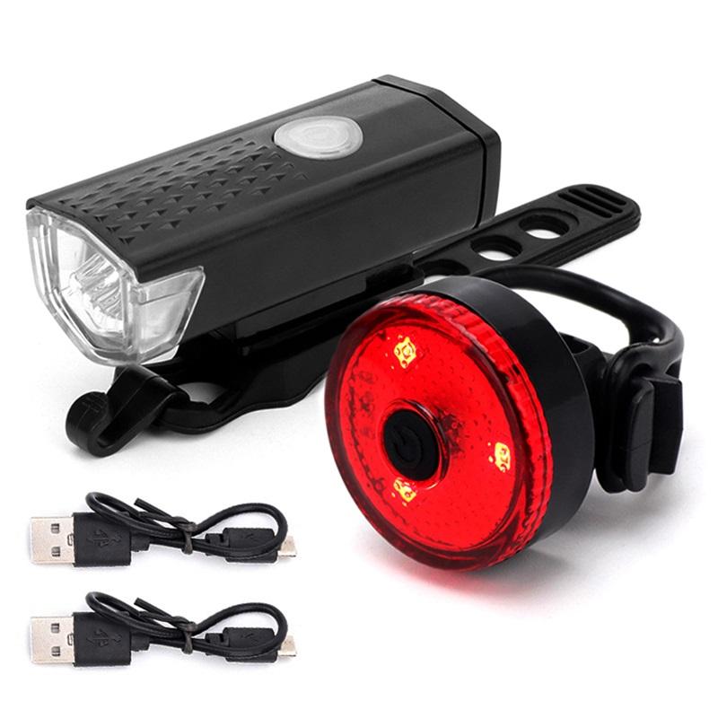 Cycling LED Lantern Bicycle Front Rear Light Set Bike USB Charge Headlight Light MTB Waterproof Taillight Bike Parts Accessories