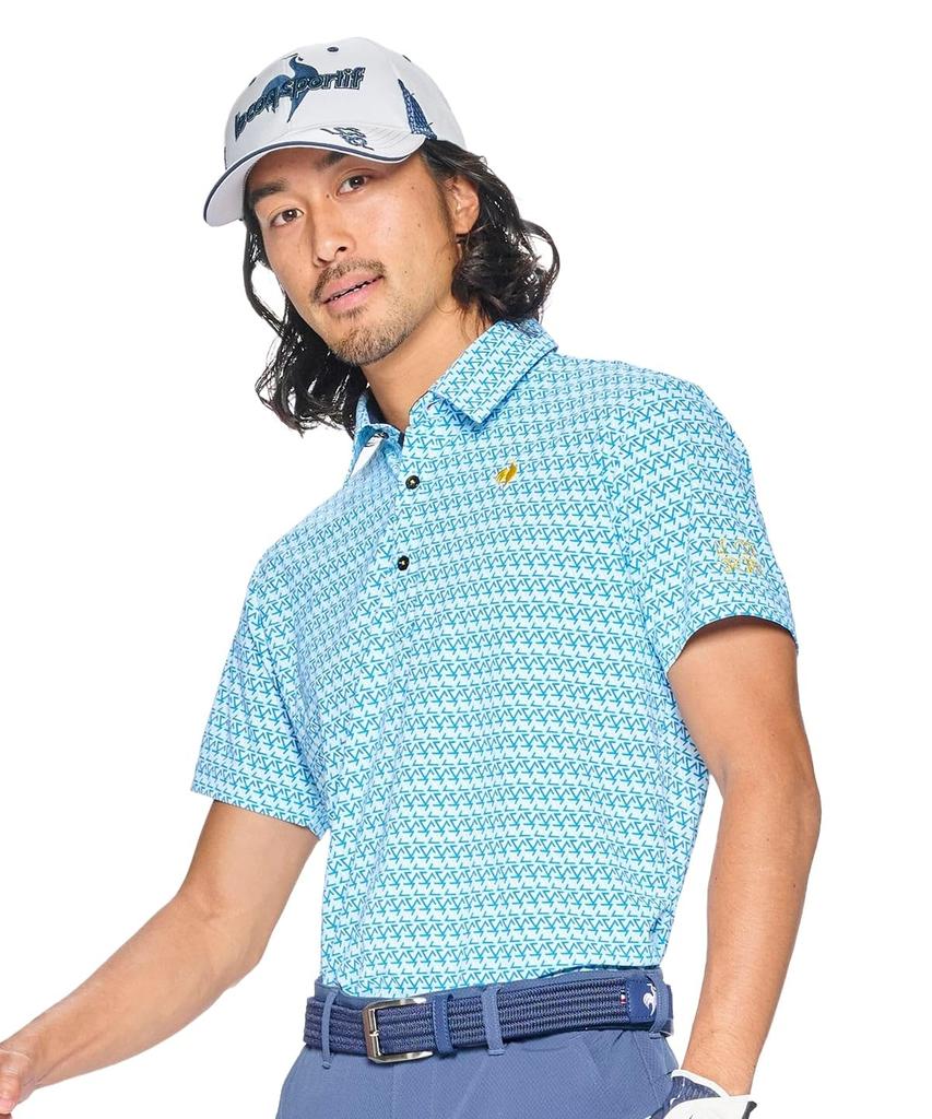Coq Sportif Short Sleeve Shirt Polo Sweat Quick Stretch LG5SHS06M SA00 [Le Golf] Shirt, Petite, Elegant, Sunscreen, Absorbent, Drying, Golf, Men's