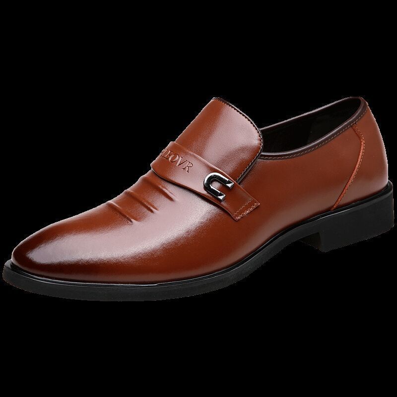 

2025 Мужская обувь Деловая обувь из кожи Корейская версия Повседневная Дышащая Рабочая обувь Увеличение высоты подъема Универсальная Свадебная обувь 44