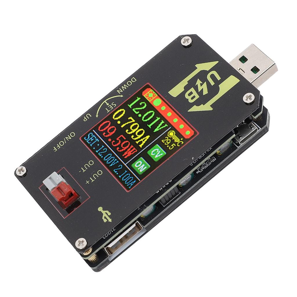 USB C Power Meter 1.44 Inch LCD Color Screen Voltage Current Load Tester DC3.515V Input