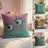 Funny Fancy Abstract Ins Art Cushion Cover Silky Short Plush Invisible Zipper Dustproof Sofa Pillow Case For Home Decor