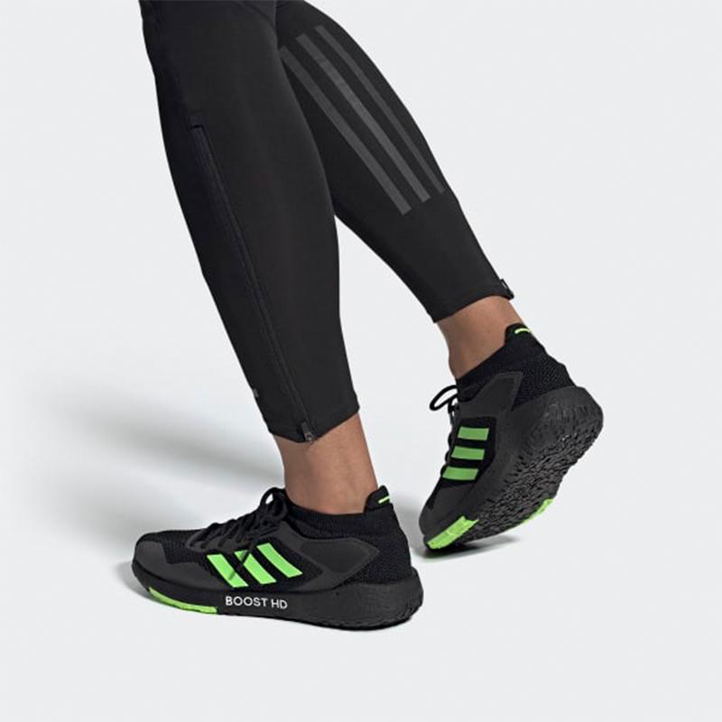 Adidas Pulseboost Minimalist Comfortable Fabric Cushioning Breathable Low-Top Training Running Shoes Men Sneakers Black Green EG9972