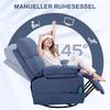 Massage Chair with Heat & Reclining Function, Swivel, up to 150 kg, Metal Frame, 98x90x98cm, Blue