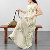 DIMANAF New 2026 Women Plus Size Summer Beach Lady Long Dress Vest Sleeveless Maxi Floral Print Sundress Loose Oversize Clothing