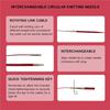 Removable Yarn Weaving Knitting Needle 8 Pairs Interchangeable Crochet Hooks Birch Wood Circular Knitting Set Sweater