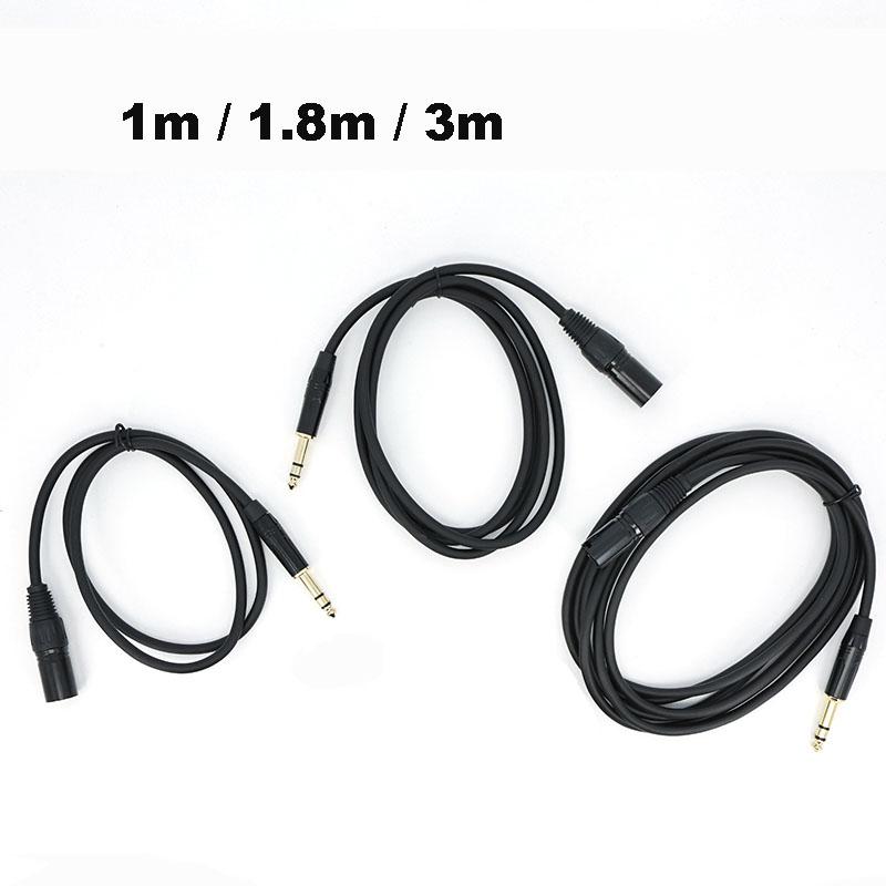 6.35mm 6.5 Jake 3pole Stereo Male Plug Connector Cable to Microphone XLR male Audio 3Pin Speaker XLR for HDTV DVD 1m/1.8m/3m