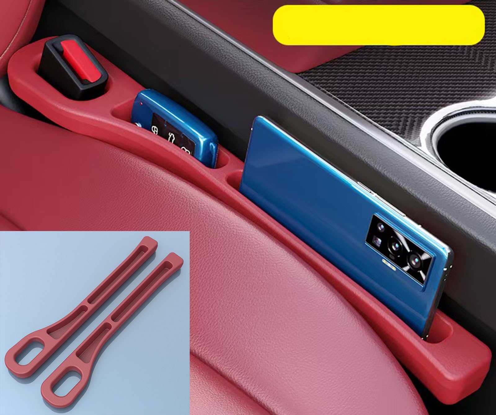 

2025 Новинка Подушка-заполнитель щели для автомобиля, Подходит для консоли сиденья автомобиля серии Subaru Levorg VN5, One Size красный