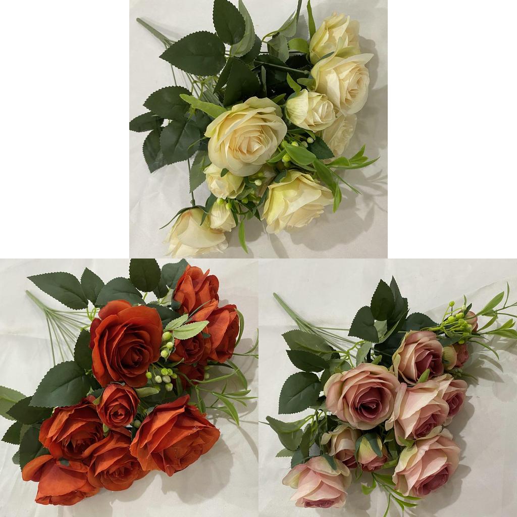 Romantic Rose Bouquet Fake Flowers For Wedding Decor With Real Touch Feelings