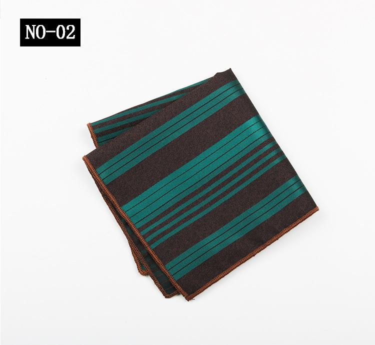 Pocket Towel Men'S Business Stripe Green Brown High-End Wedding Ceremony Handkerchief Small Square Towel