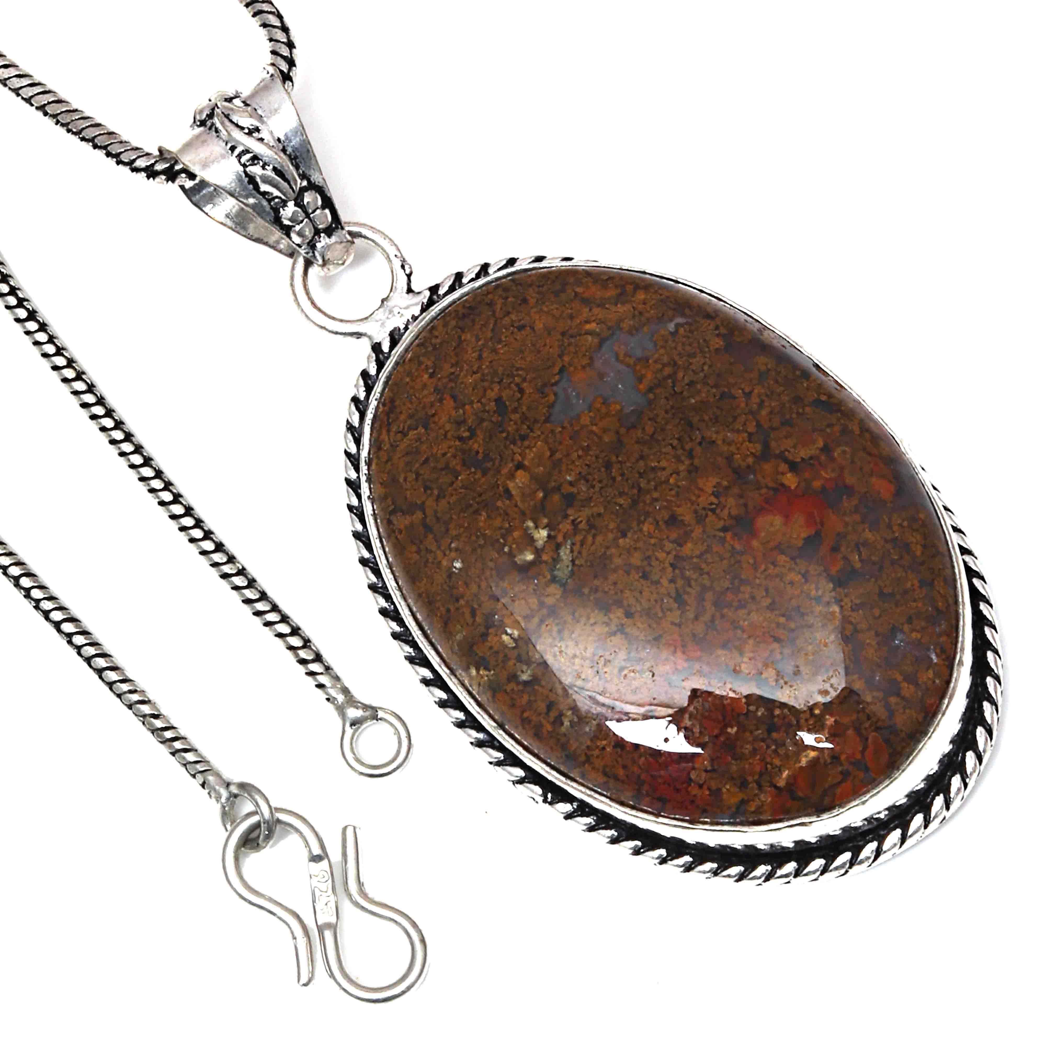 

Pendant Rain Forest Jasper Gemstone Valentine Day Gifted Silver Jewelry 2