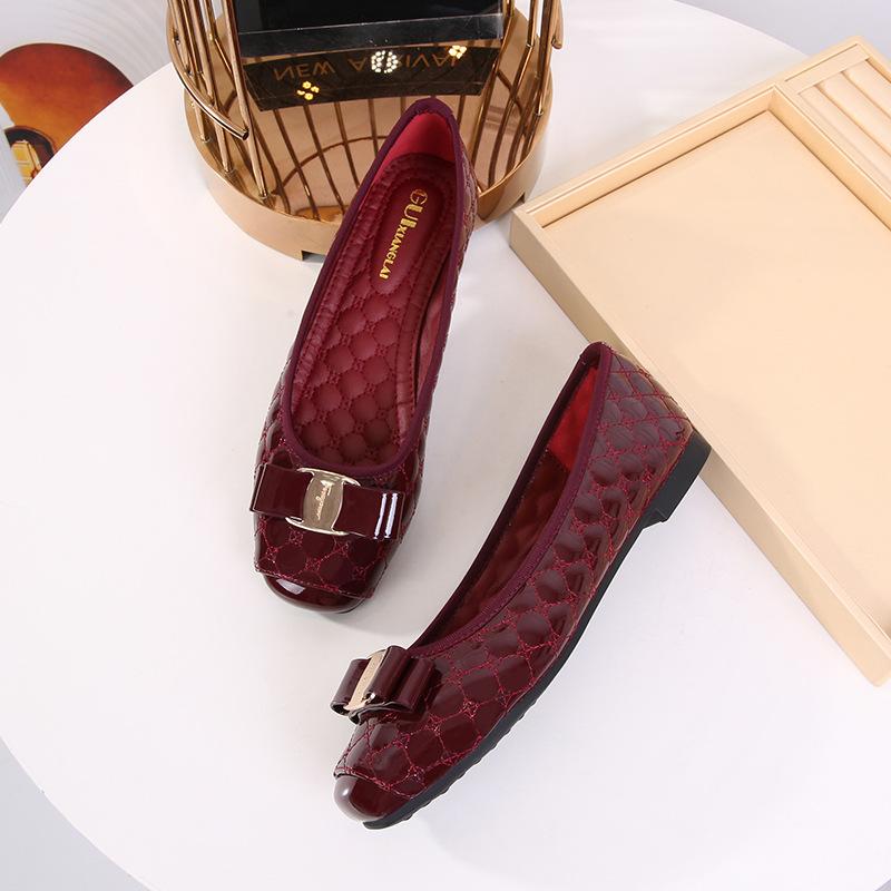 Comemore Comfortable Ballet Flats 2025 Women's Loafers Leather Moccasins Summer Footwear Elegant Red Slip-on Shoes for Women 42