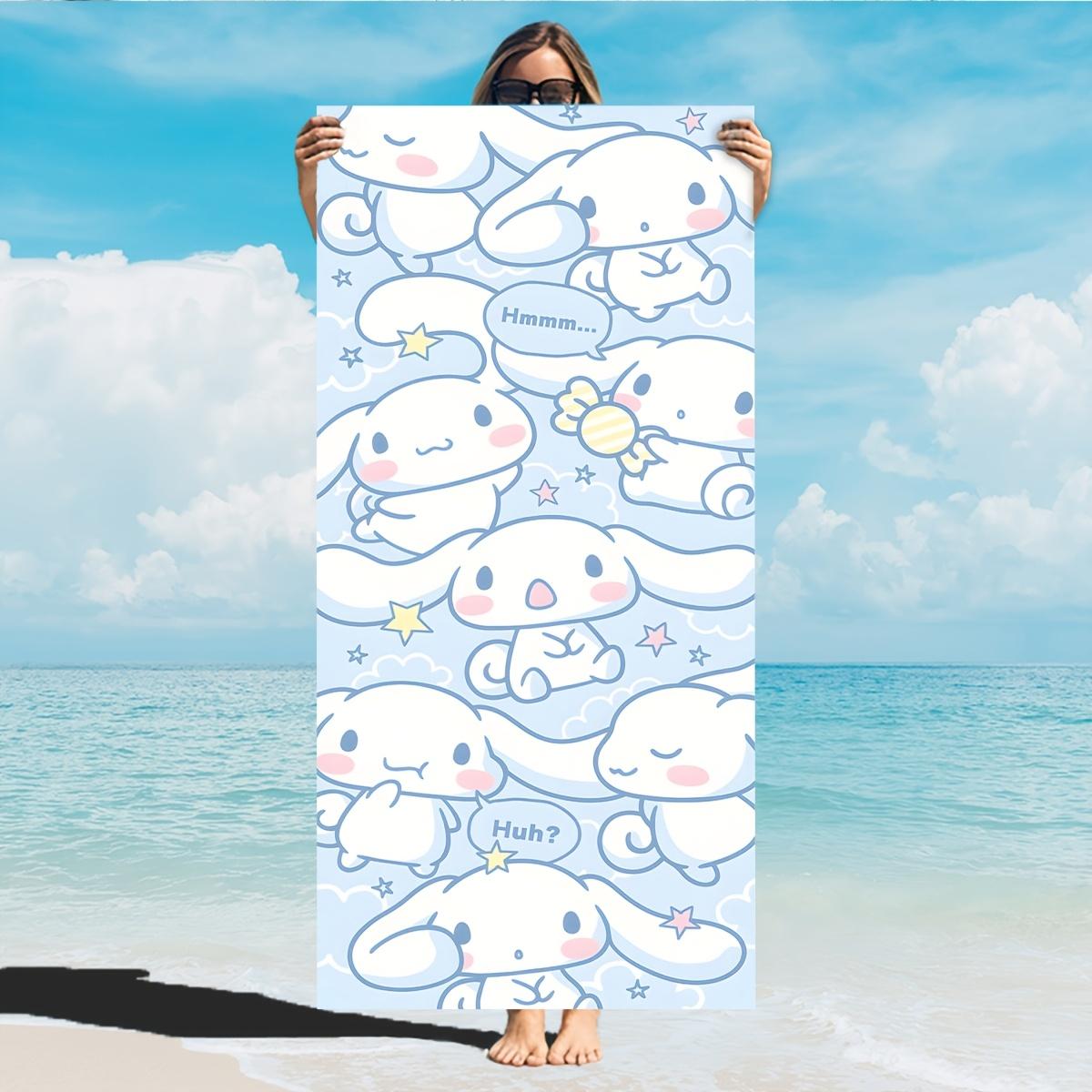 

1 SanrioSummer Towel Absorbent Cute Cartoon Design with Cupcakes and Stars Compact Rectangle for Beach Travel Pool Bathroom W40*H60(CM)