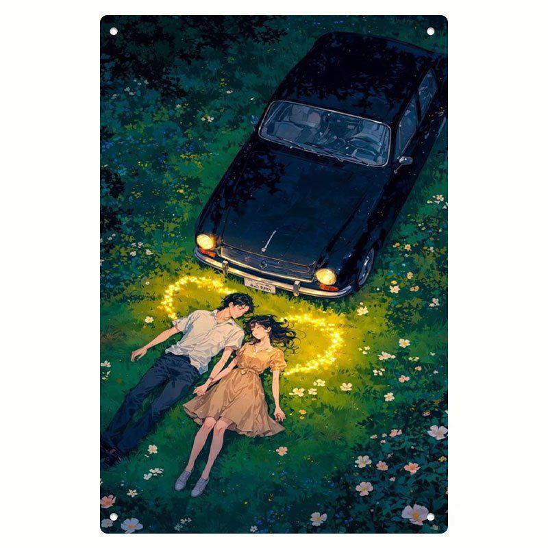

Vintage Valentine s Day Metal Decorative Painting Gift for Couples Bedroom Living Room Cafe
