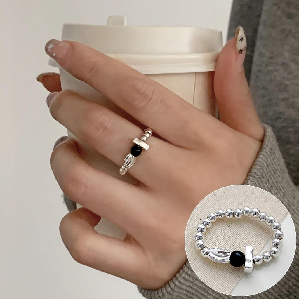 Korean Style S925 Silver Plated Geometric Open Finger Ring - Women's Vintage Hip Hop Jewelry for Index or Pinky Finger.