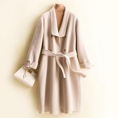 Women Long Coat 100% Wool Autumn Woolen Coat Pea Coat Winter Warm Wool Long Jacket Overcoat