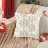 Throw Pillowcase 3D Snowflake Embroidery Hidden Zipper Closure Pillow Cover Bedroom Living Room