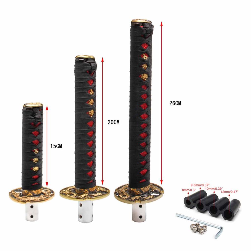 JINGLING Katana Shift Japanese Sword Gear Japanese for Universal Custom Includes 4 Adapters Knob, Sword/Samurai Knob, Style, AT/MT Vehicles, Screw-in