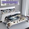 3PC Custom Name Wolf Dreamscape Bedding Set Duvet Cover Closure Includes 1 Duvet Cover & 2 Pillowcases for Bedroom