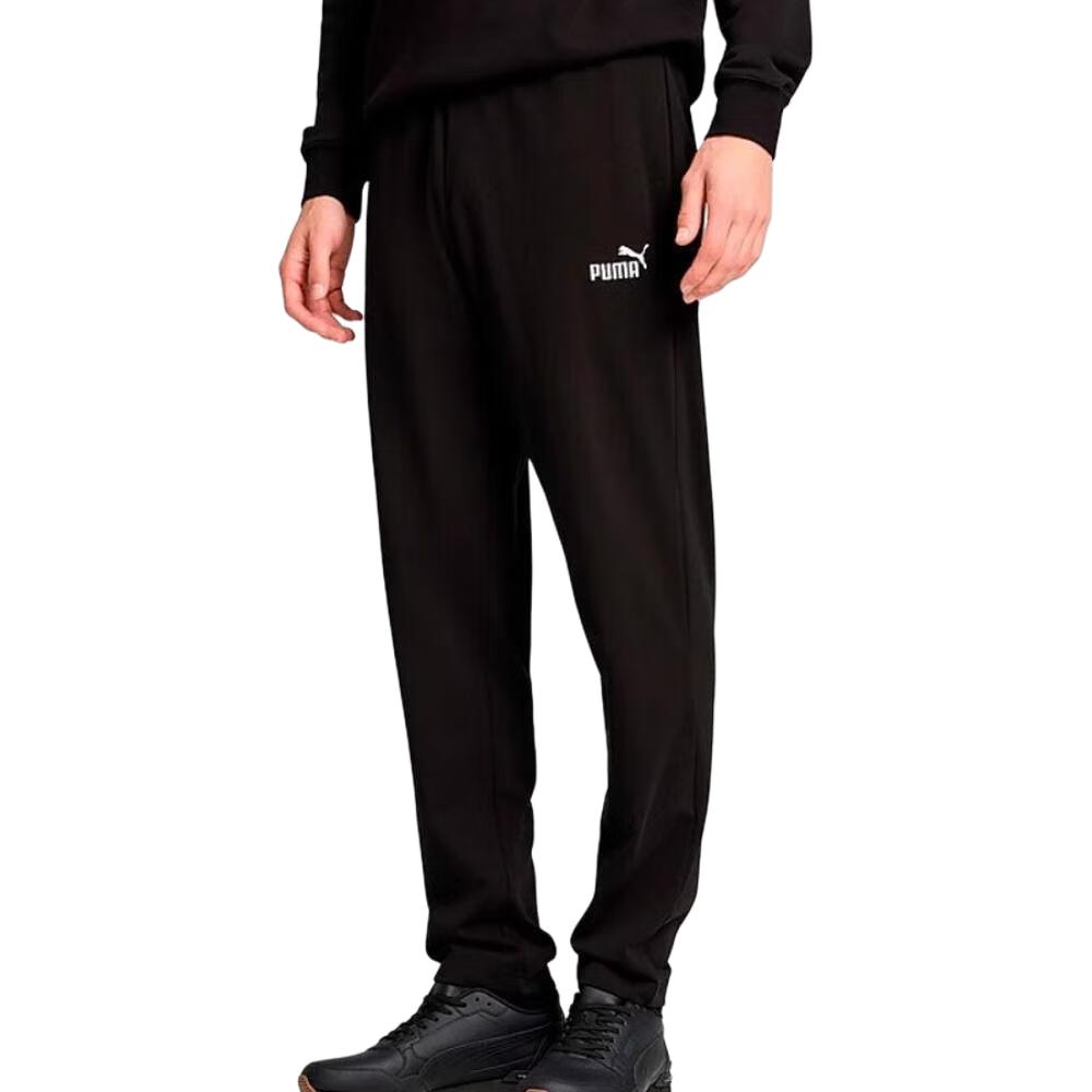 Puma Logo Comfortable Casual Versatile Knitted Sports Pants Men Bottoms Black 687522-01