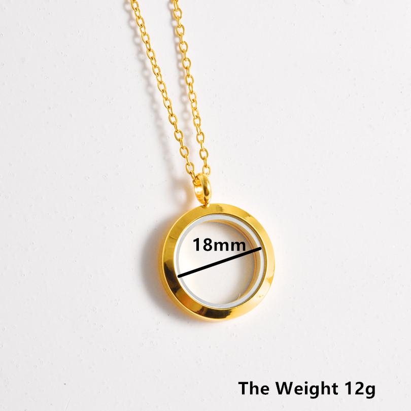 1Pc Stainless Steel Openable Glass Medaillon Coin Holder Collar Jewelry Round Reliquary Photo Floating Locket Pendant Necklaces