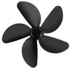 Fireplace Fan Blade Universal Aluminum Alloy 5 Blade Heat Powered Fan Accessory Black