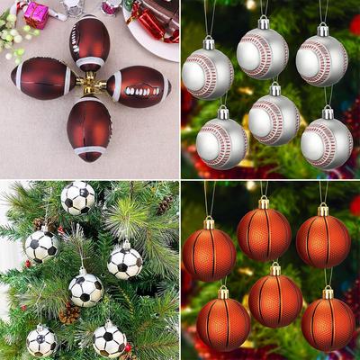 6 szt. Bombki choinkowe Ozdoba choinkowa Dekoracja wisząca do domu na Boże Narodzenie Nowy Rok Motyw sportowy Dekoracja na przyjęcie Prezenty Navidad