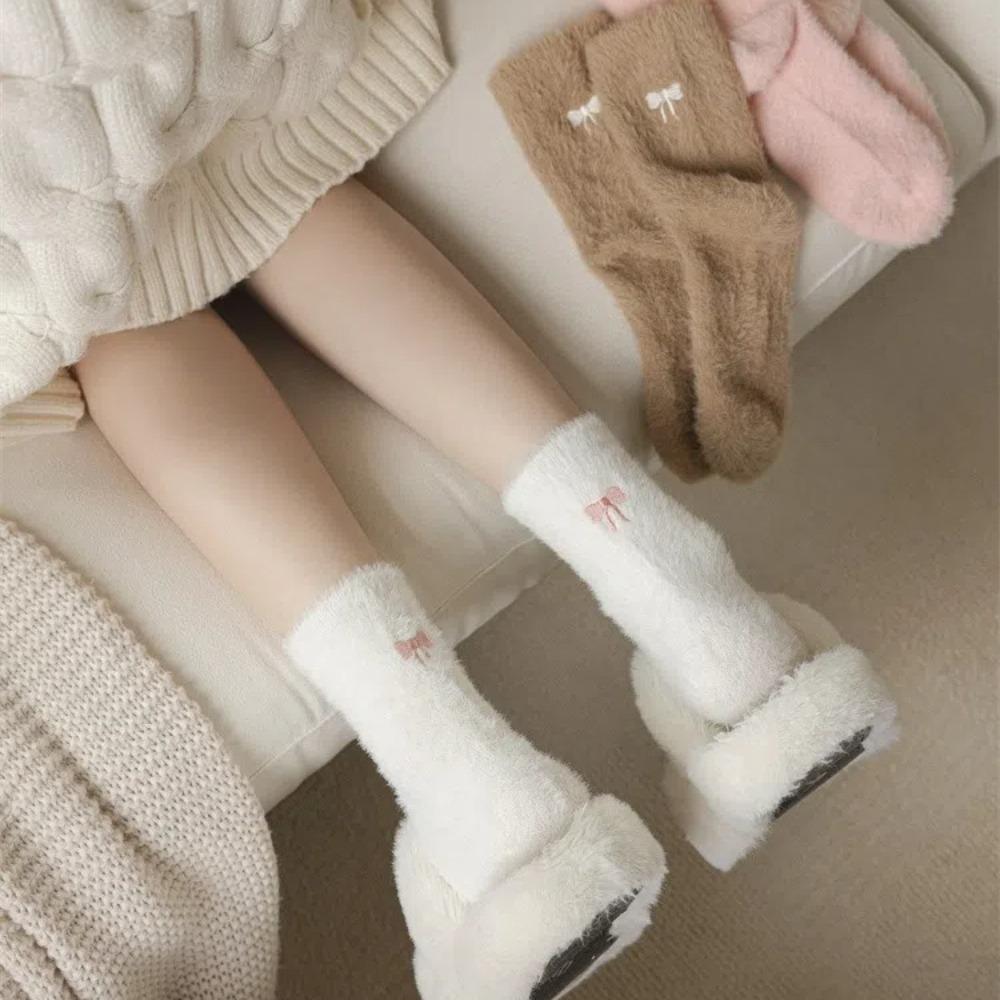 Schuhwerk Mittelhohe Socken Dicke Wintersocken Weiche Plüschsocken