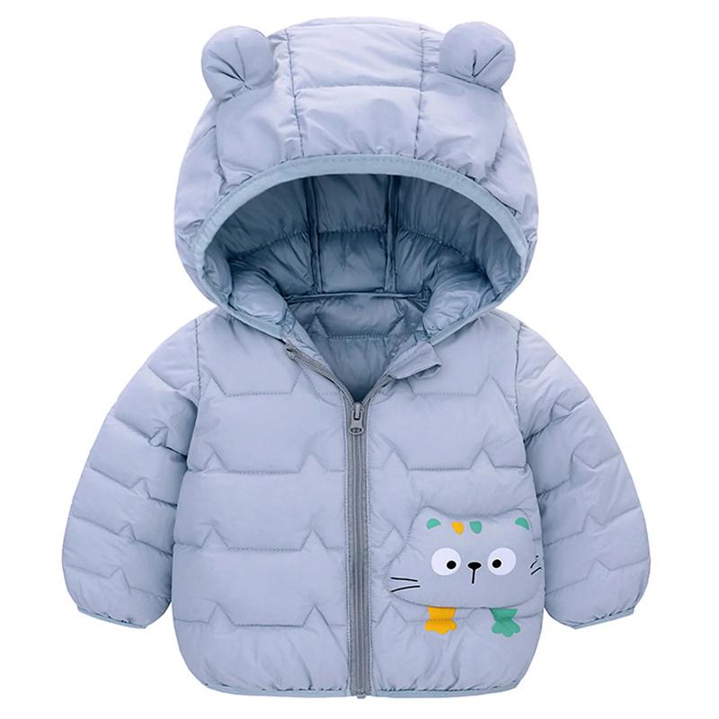 Copii Băieți Jachete ușoare cu glugă din puf Îmbrăcăminte exterioară călduroasă Toamnă Copii Fete Paltoane Desene animat Dinozaur Print Îmbrăcăminte casual