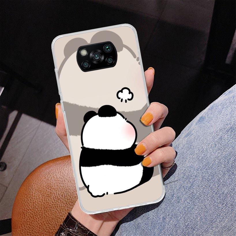 

Cartoon Cute Panda Bear Phone Case For Xiaomi Poco X7 X6 X5 Pro F7 Ultra Redmi 15C 15 13C 13 12C 12 10 10A 10C 9 9A 9C 9T Cover Xiaomi Poco X7 Pro