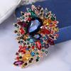 Vintage Crystal Brooch Anti-oxidation Anti-rust Alloy Lapel Pin Chic Colorful Crafted Pin Gift for Her