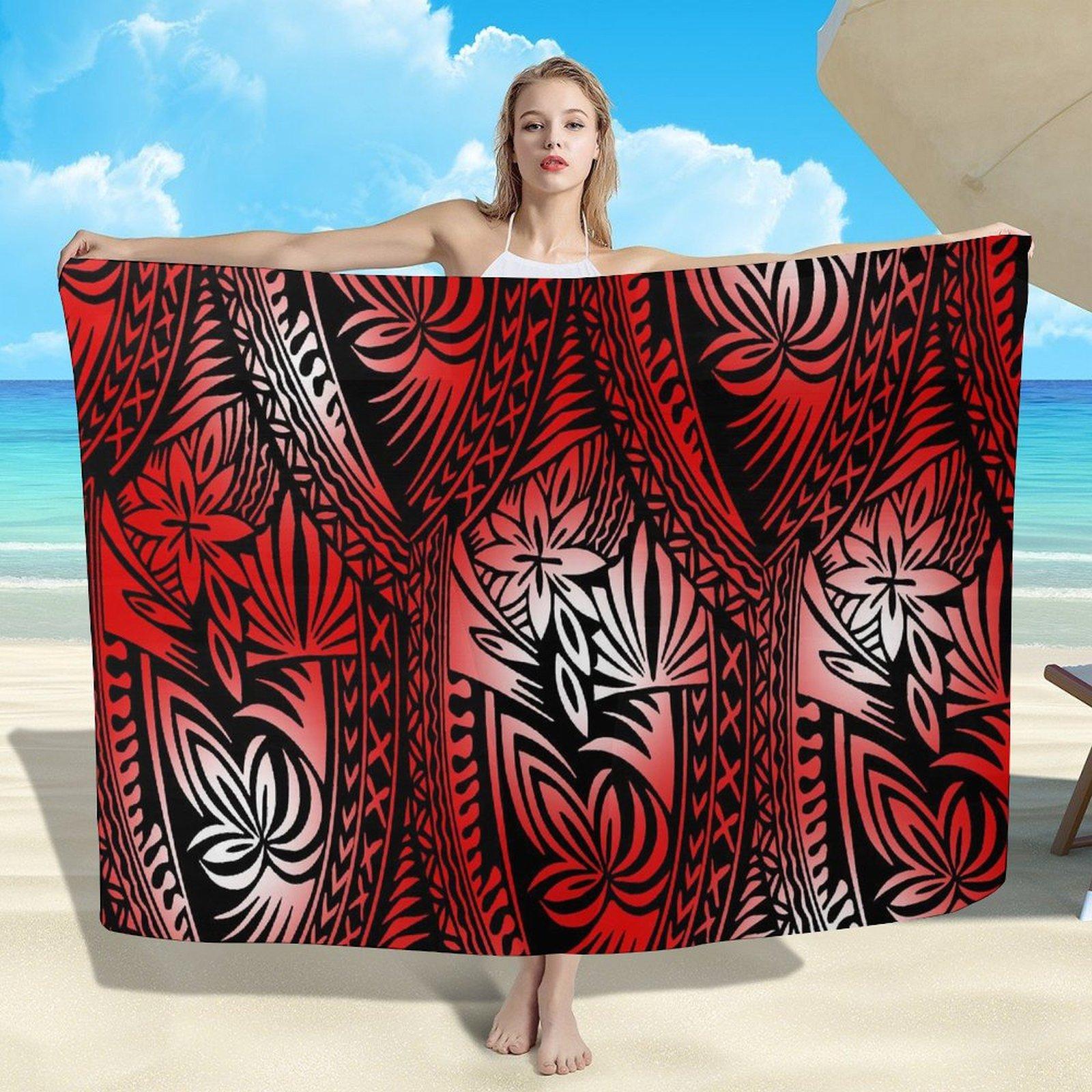 Summer Lightweight Women S Sarong Shawl Polynesian Customizable Pattern Beach Essential Sun And Windproof Cape S
