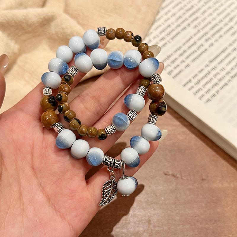 Ceramic Bracelet Chinese Retro Beaded Bracelet Boho Style Fashion Accessories