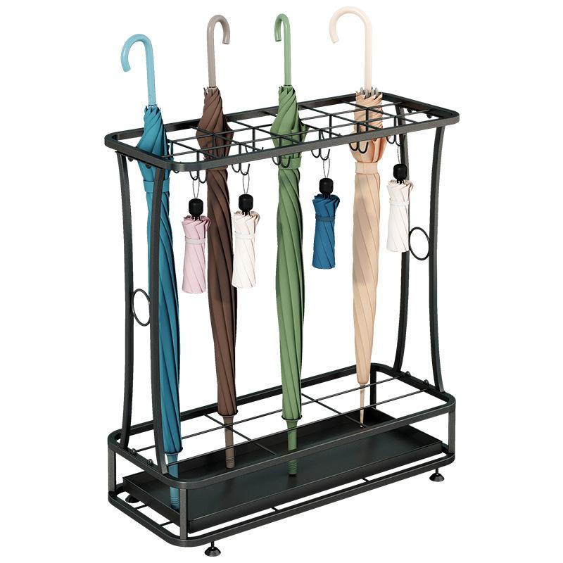 Iron Hotel Umbrella Stand  Minimalist Lobby Organizer  Long and Foldable Umbrella Holder Sturdy Storage Rack