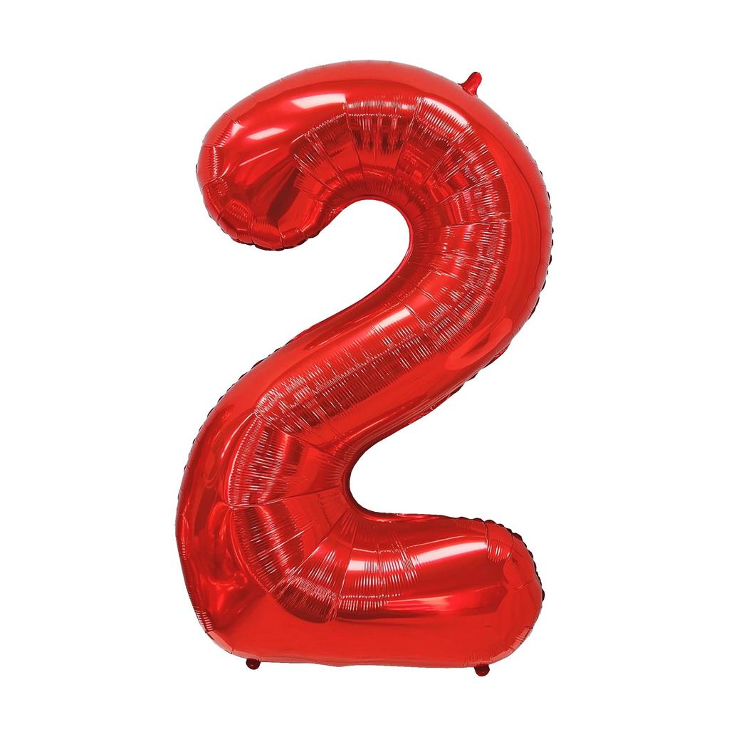 32-Inch Red Digital Aluminum Film Balloon Baby Birthday Party Decoration Scene Arrangement New Year'S Eve Photo Props