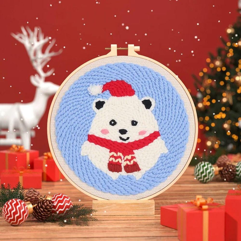 Christmas Tree Poke Needle Embroidery Kit Animal DIY Play Craft Set  Educational Toys