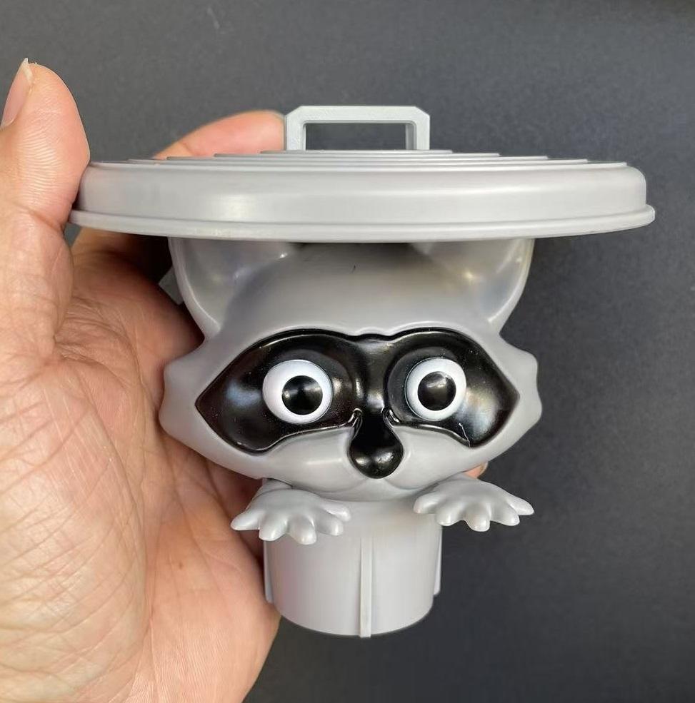 Cute Raccoon Toilet Paper Holder Playful Bathroom Decor With Trash Can Lid Cover Unique Gift Idea Funny Home Accessory