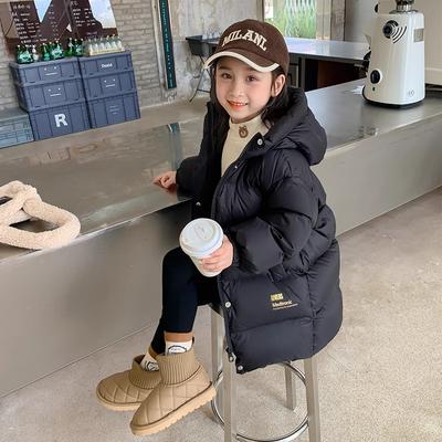 Girls Winter Cotton Coat Children's Mid-length Baby Down Cotton Coat Thickened Cotton Jacket